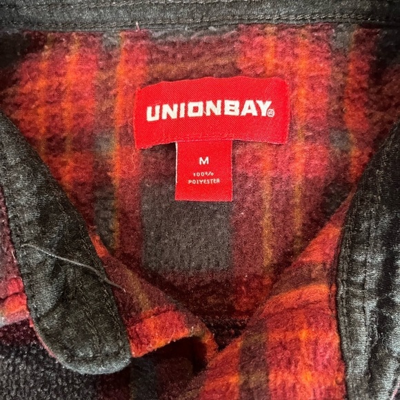 UnionBay Red Gray Thick Flannel size Medium 👕 - Picture 4 of 7